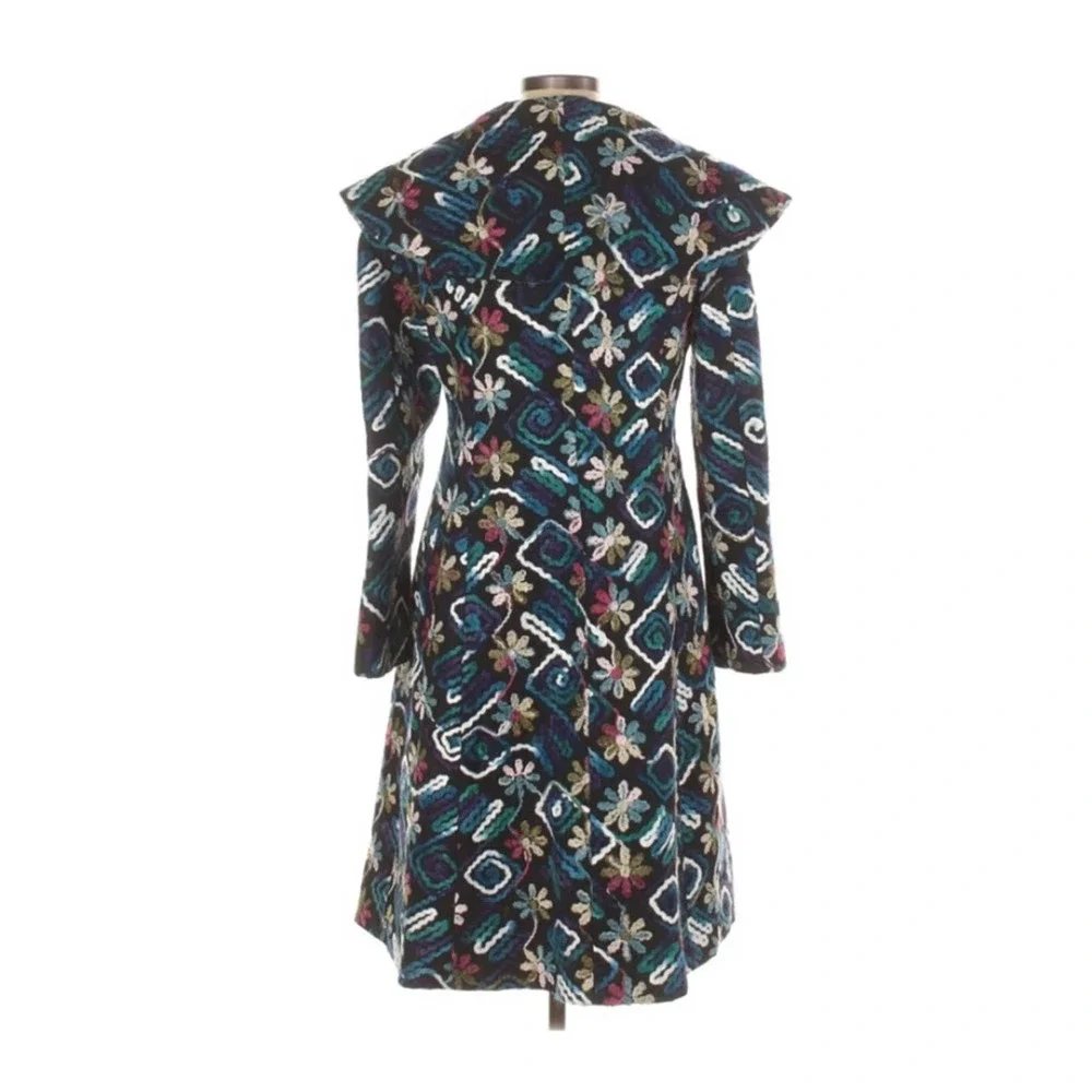 Sundance Biancabella Floral Appliqué Wool coat - Picture 5 of 10